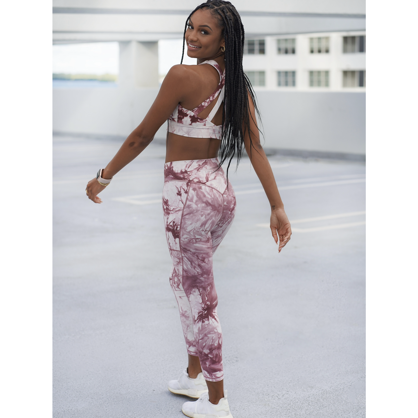 Tie Dye Leggings - Kastanienbraun