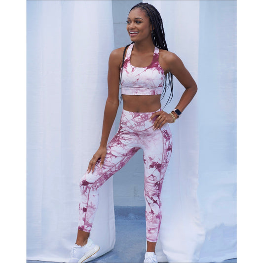 Tie Dye Leggings - Kastanienbraun