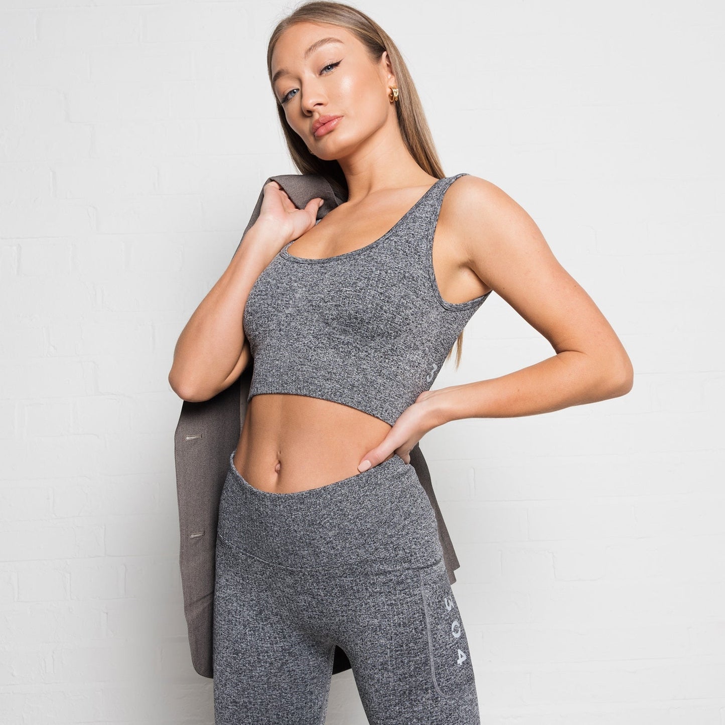 3D Rippen-Leggings -Melange