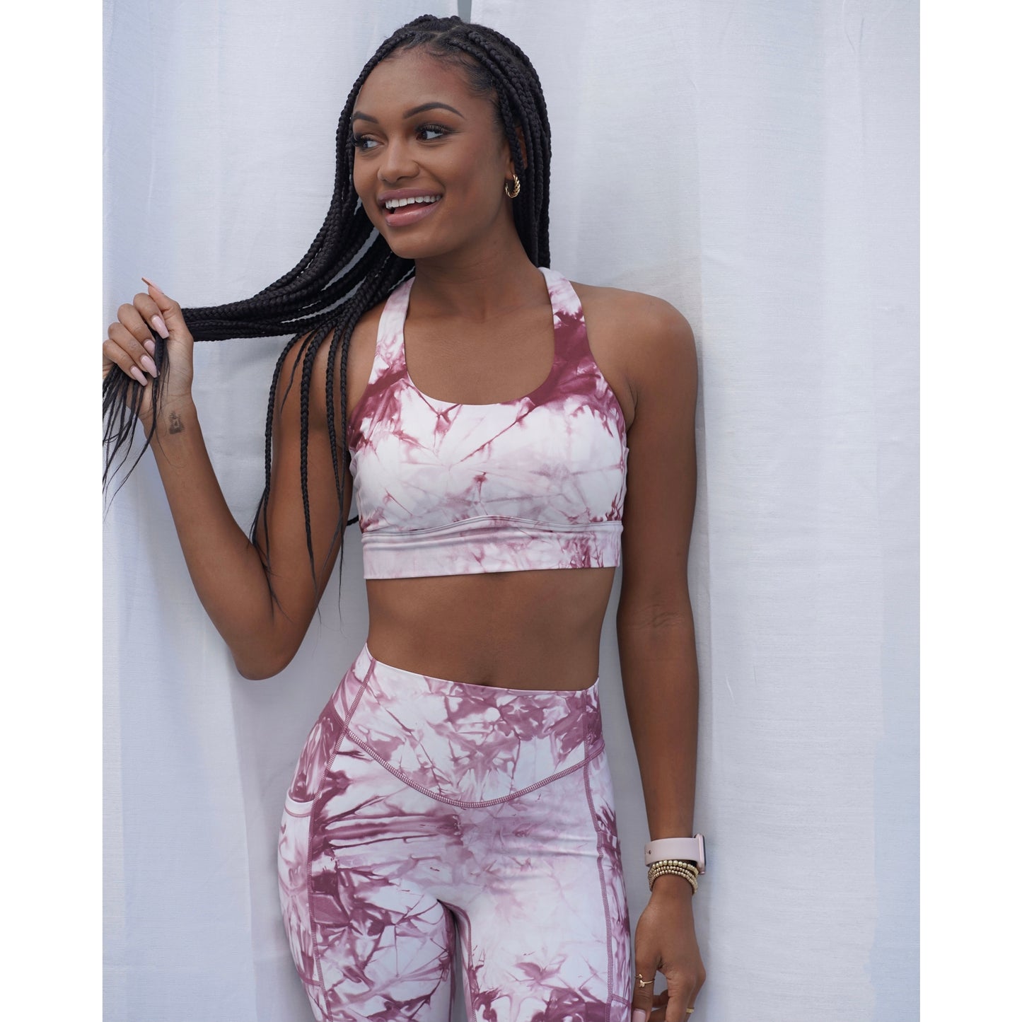 Tie Dye Sport-BH - Kastanienbraun