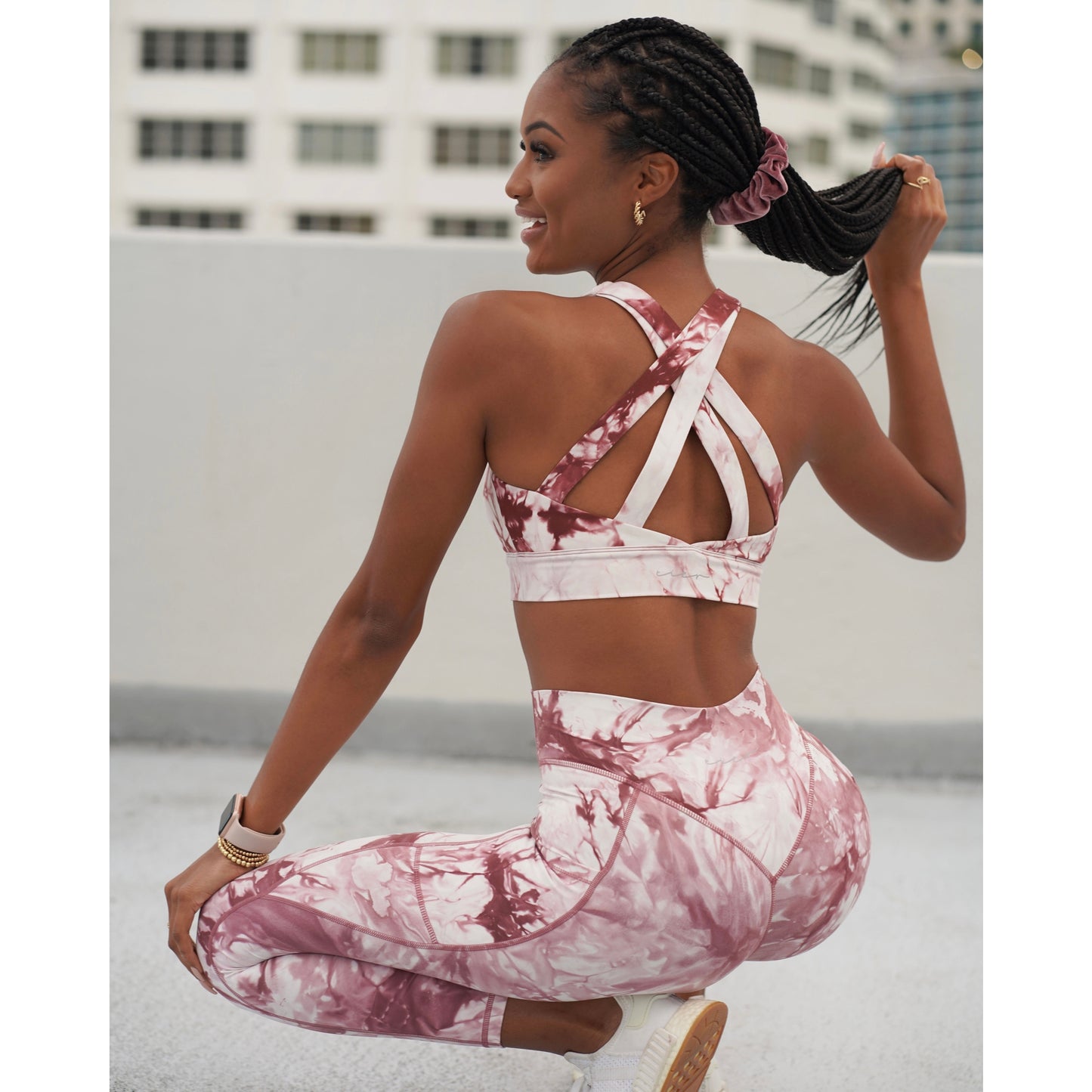 Tie Dye Sport-BH - Kastanienbraun