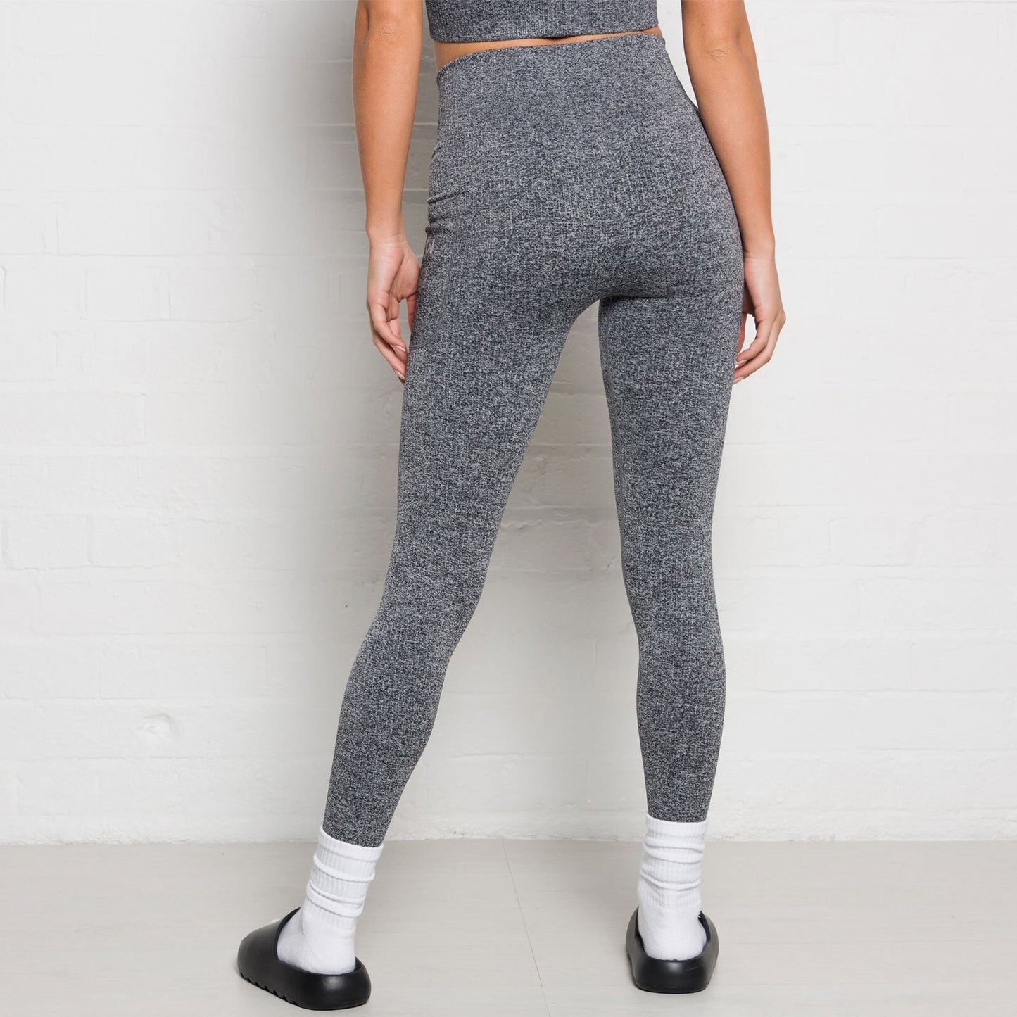 3D Rippen-Leggings -Melange