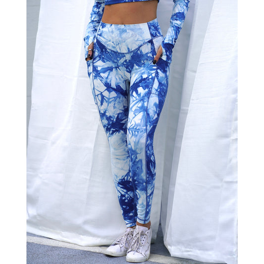 Tie-Dye-Leggings - Blau